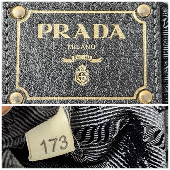 This authentic Prada Tessuto & Vitello Daino Nylon Shopping Tote Bag Black is in - Picture 11 of 12